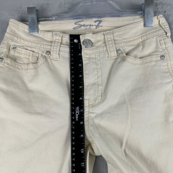 Seven7 Skinny Jeans Starlette Crop Womens Size 6 Mid Rise Denim Stretch Tan - Picture 8 of 12